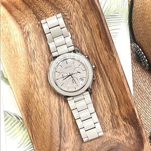 DKNY Taupe Resin Band Chronograph Watch Unisex